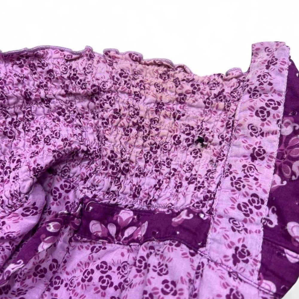 Purple Patchwork Tiered Floral Dress Girls XL Women's S/M Cottagecore Coquette - Picture 8 of 8